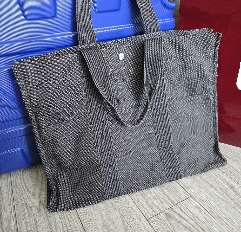 HERMES Canvas Herline Tote Bag TGM
